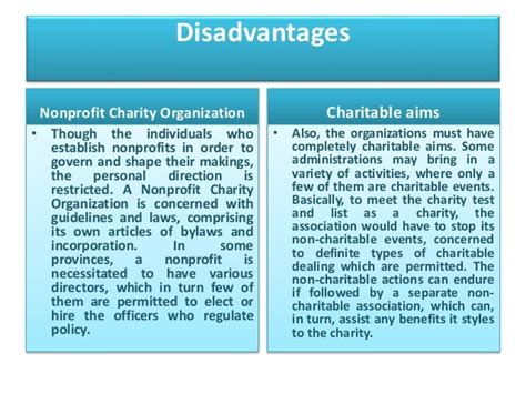 advantages and disadvantages of charity|What are the advantages/disadvantages of becoming a .